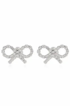 Self-Portrait SILVER Earrings with shimmering crystals