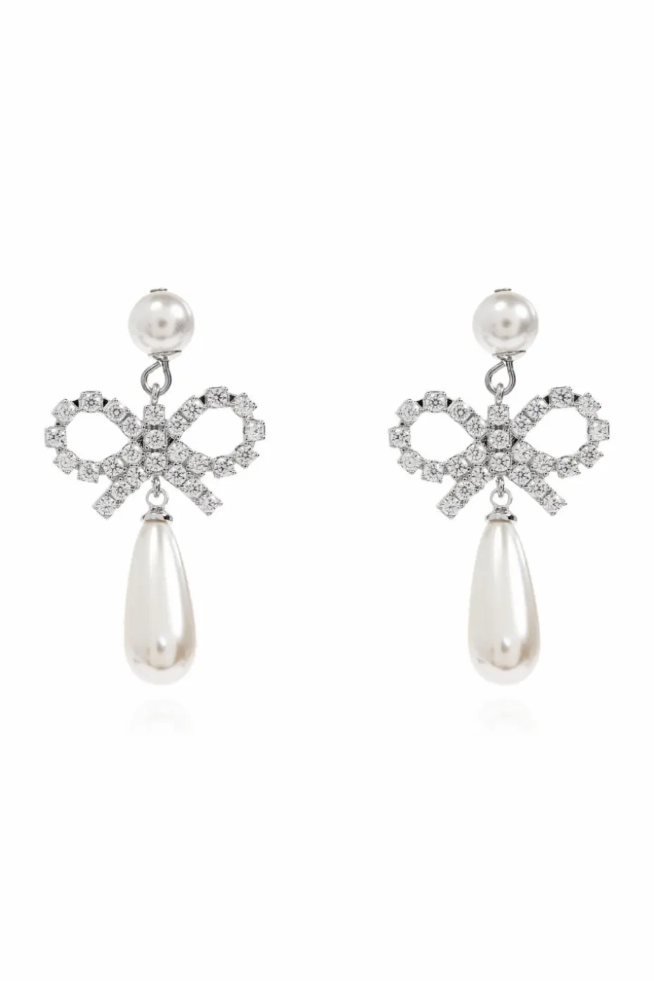 Self-Portrait SILVER Earrings with shimmering crystals