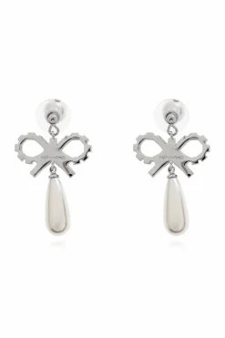 Self-Portrait SILVER Earrings with shimmering crystals