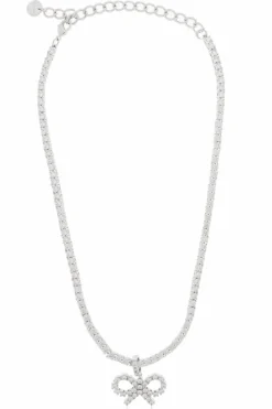 Self-Portrait SILVER Necklace with shimmering crystals