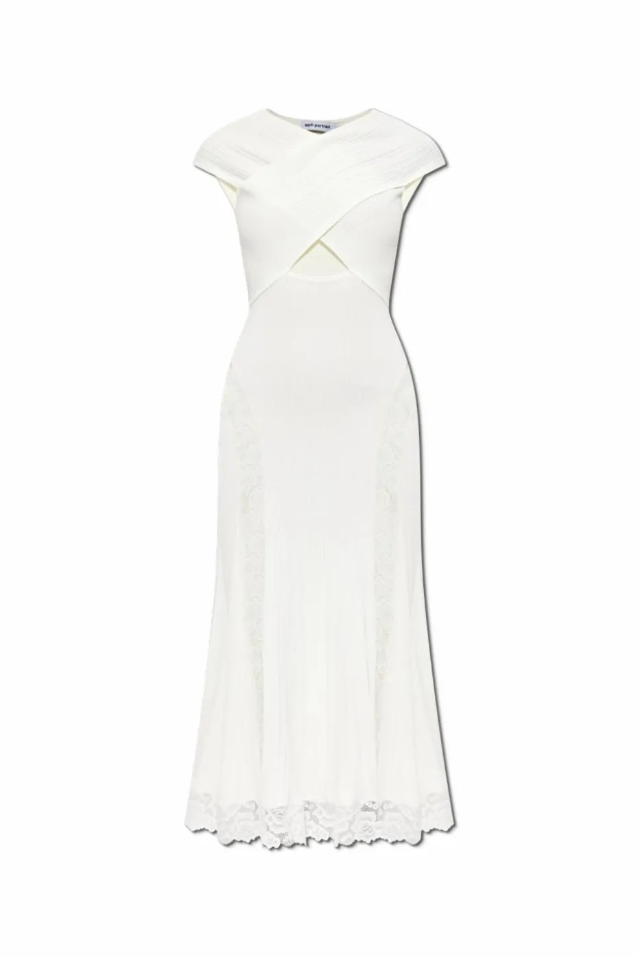 Self-Portrait WHITE Dress with lace inserts
