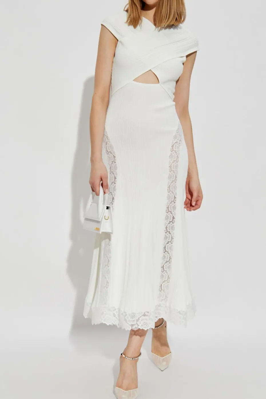 Self-Portrait WHITE Dress with lace inserts