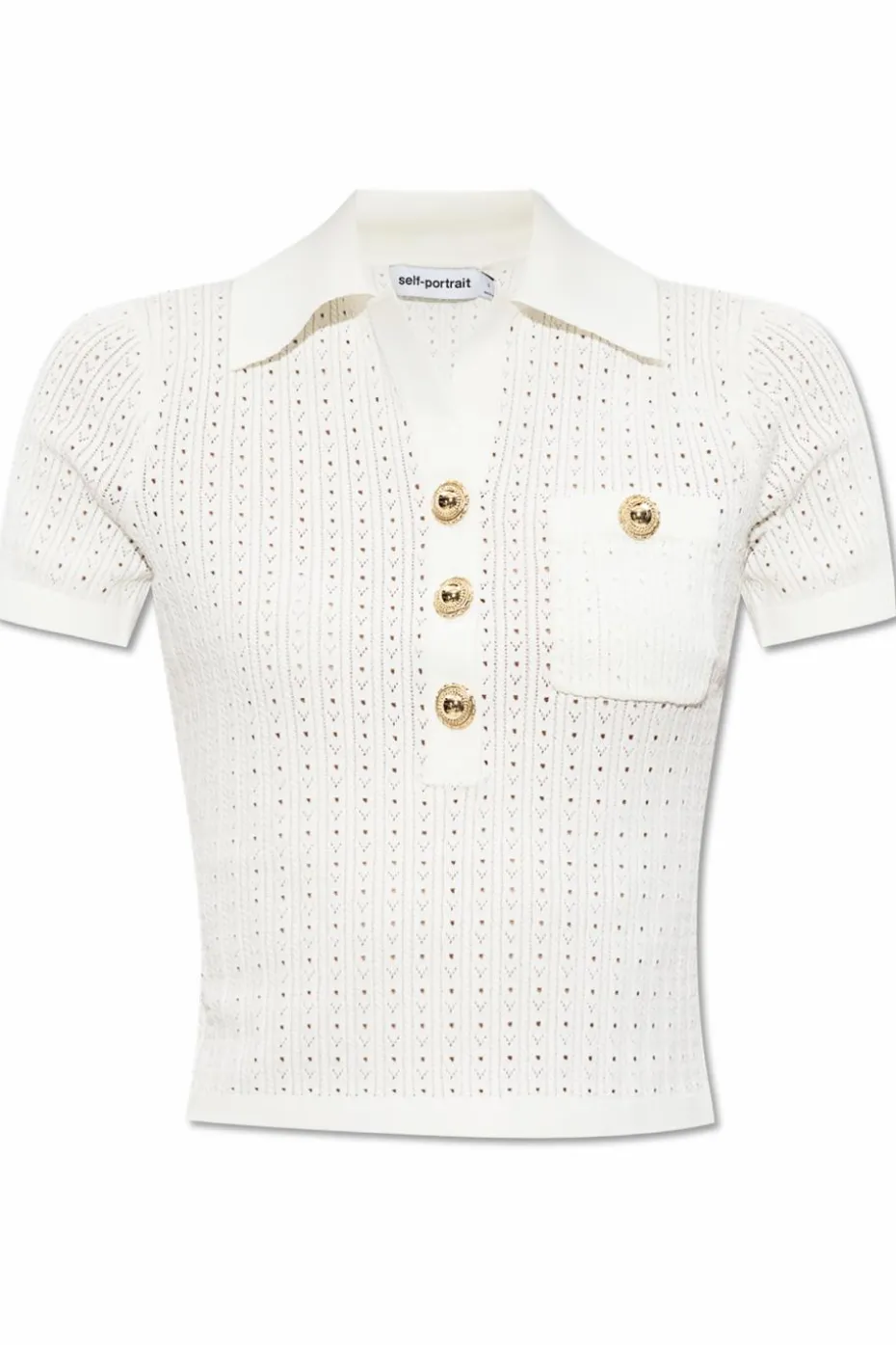 Self-Portrait WHITE Polo with pocket