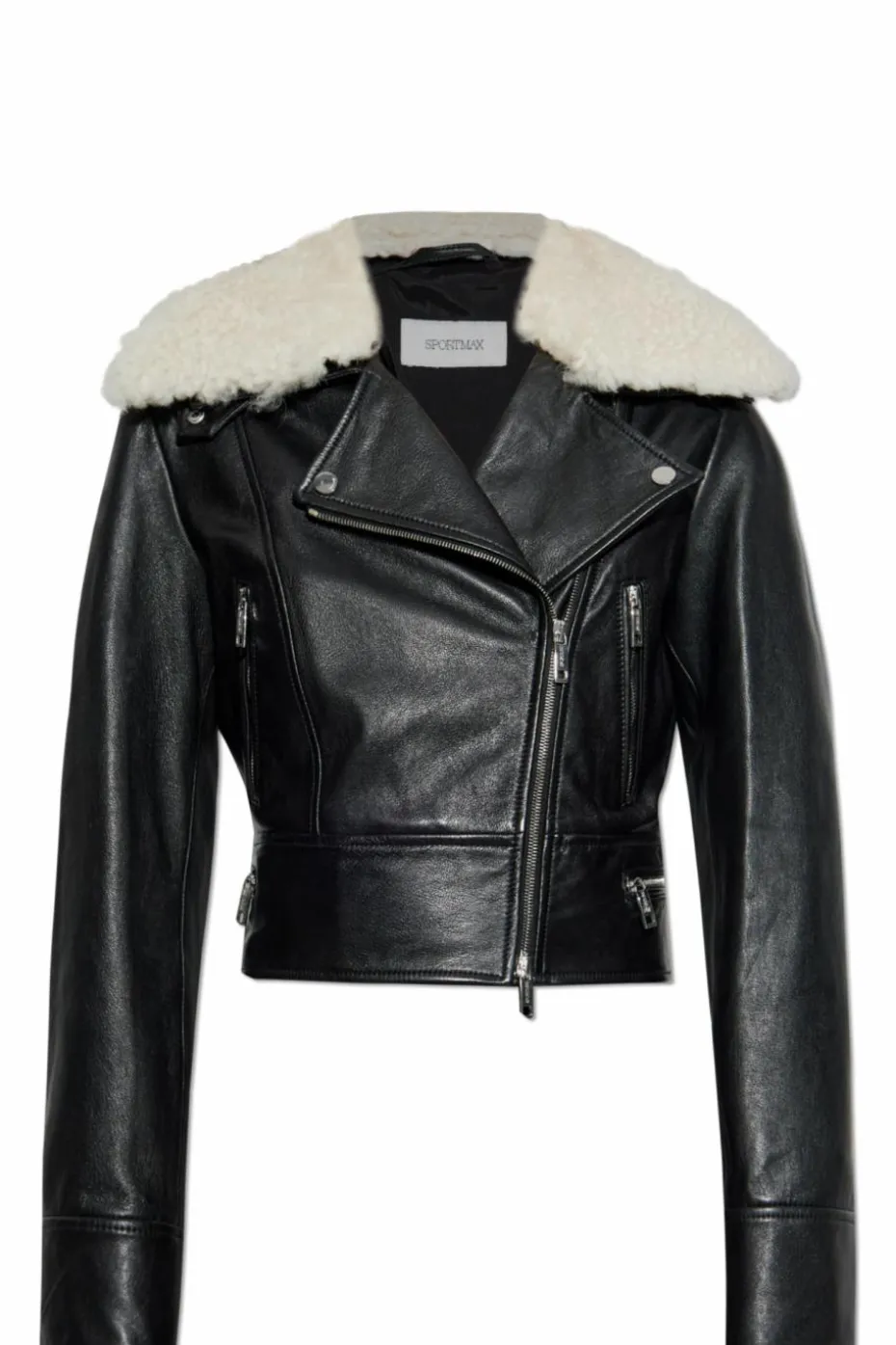 Sportmax BLACK Leather jacket ‘Toscana’