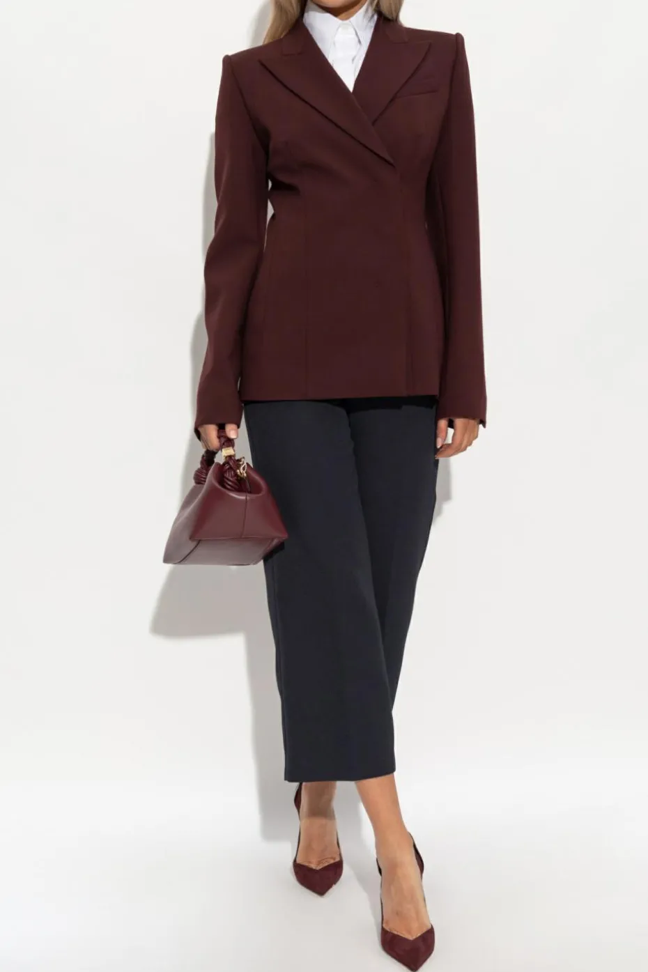 Sportmax BURGUNDY Double-breasted blazer ‘Cocco’