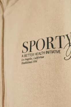 Sporty & Rich beige High Collar Sweatshirt