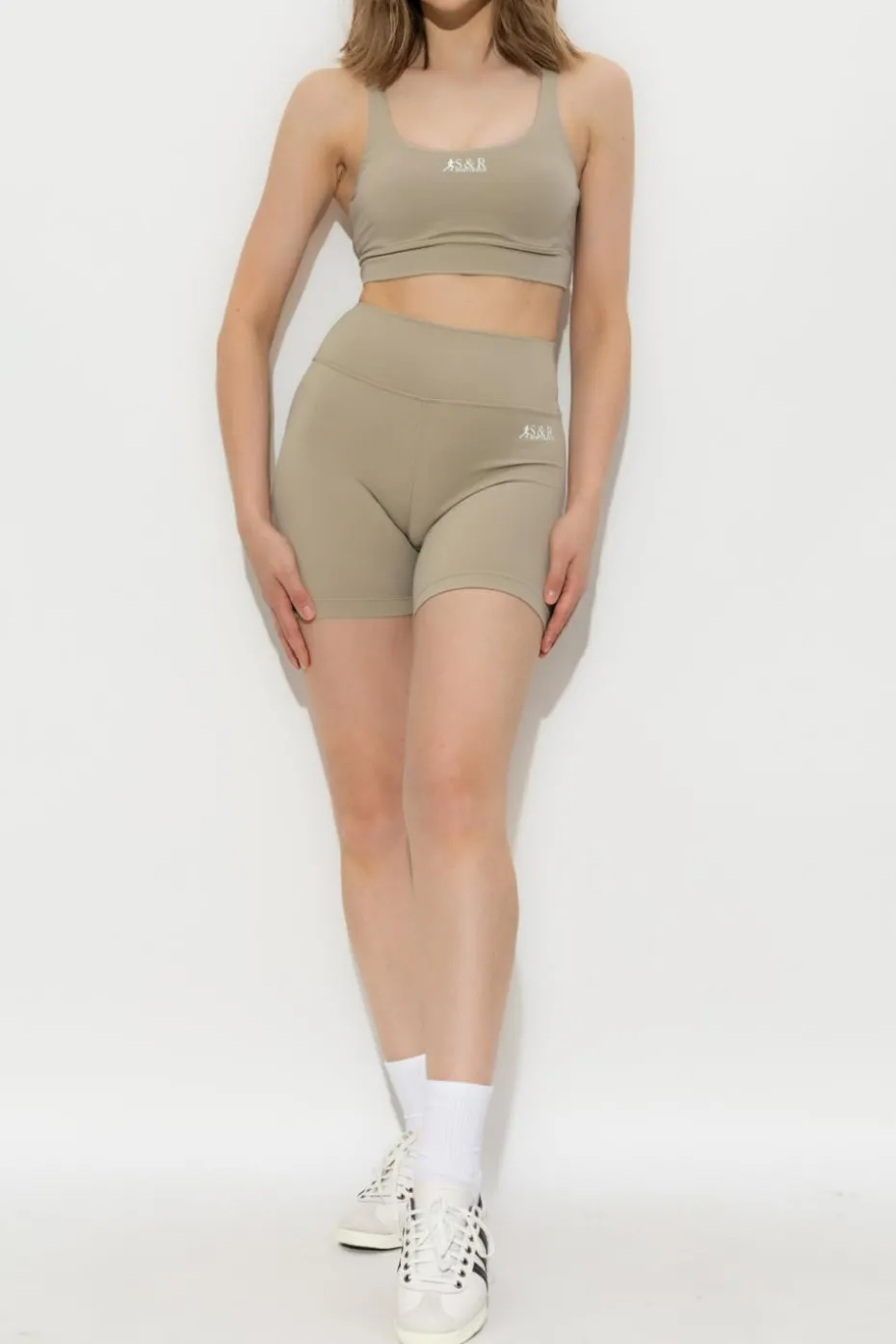 Sporty & Rich beige Training shorts `SR Runner Biker`