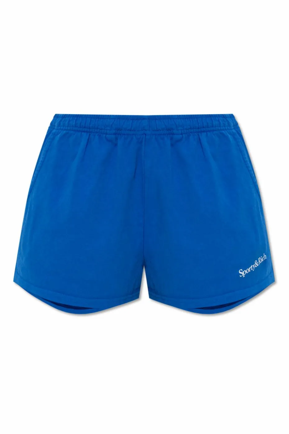 Sporty & Rich BLUE "Serif Logo Disco" shorts