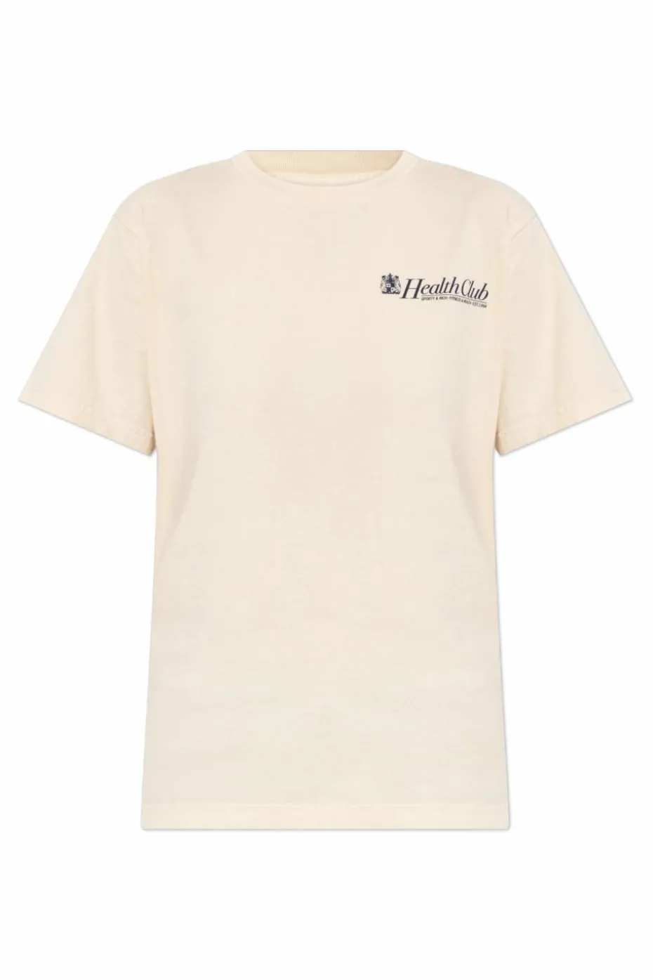 Sporty & Rich cream T-shirt from the "Riviera" collection