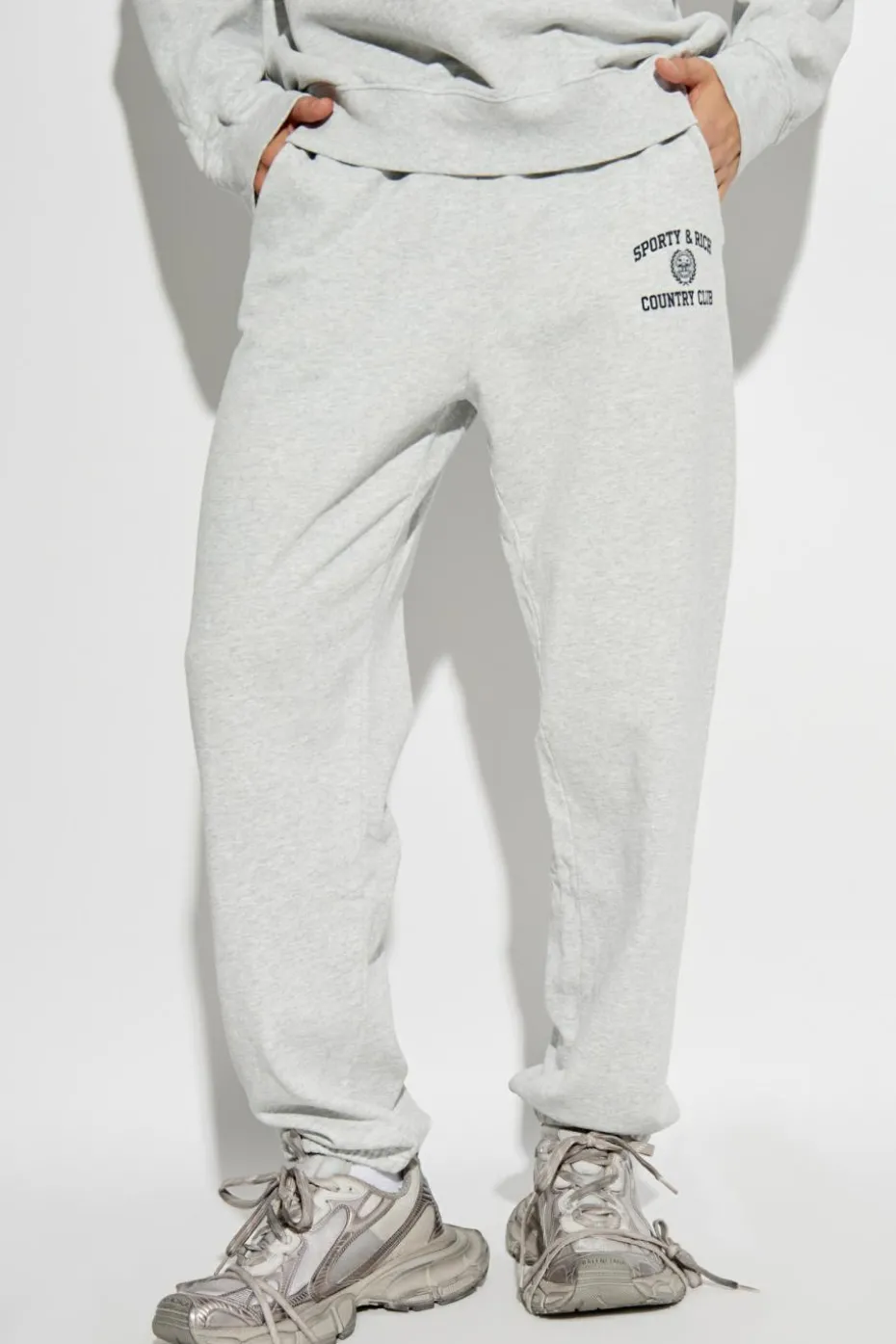 Sporty & Rich GREY Sweatpants from the Wall Street collection