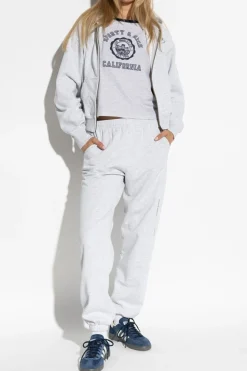Sporty & Rich GREY T-shirt with print