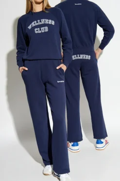 Sporty & Rich NAVY BLUE Cotton Sweatshirt
