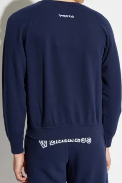 Sporty & Rich NAVY BLUE Cotton Sweatshirt