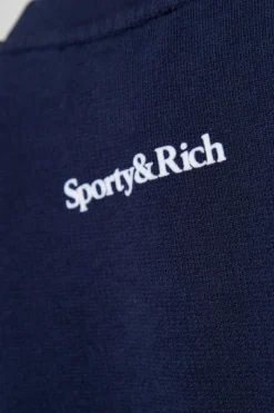 Sporty & Rich NAVY BLUE Cotton Sweatshirt