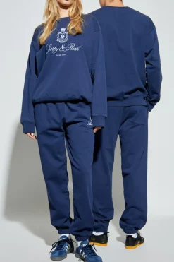 Sporty & Rich NAVY BLUE Logo sweatshirt from the "Core" collection