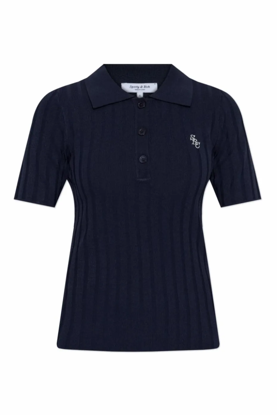 Sporty & Rich NAVY BLUE Polo from the "Riviera" collection
