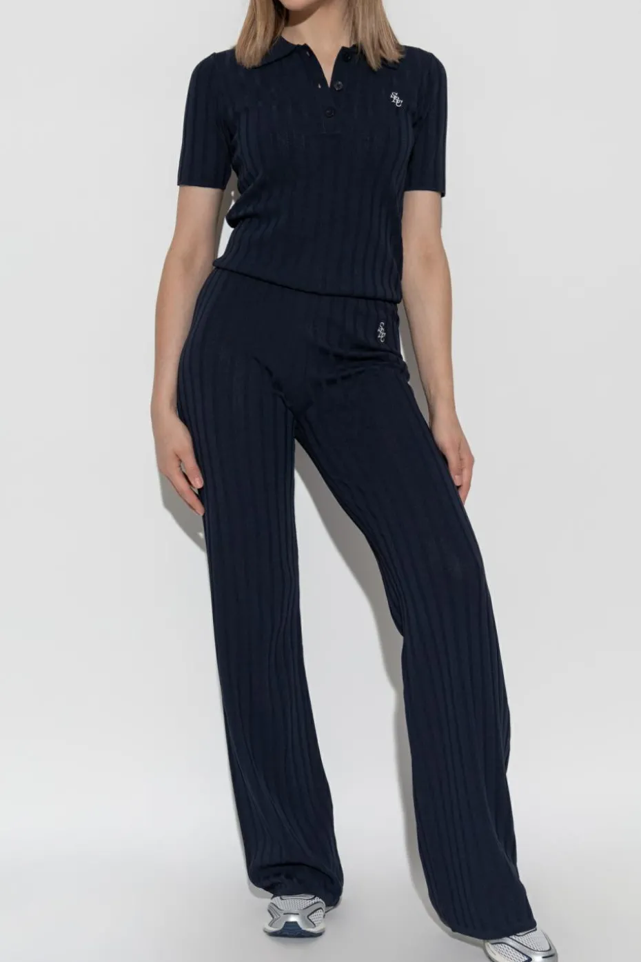 Sporty & Rich NAVY BLUE Polo from the "Riviera" collection