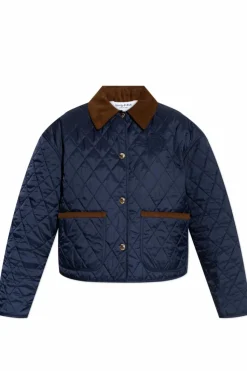 Sporty & Rich NAVY BLUE Quilted jacket from the "Riviera" collection