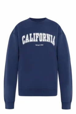 Sporty & Rich NAVY BLUE Sweatshirt from the Wall Street collection