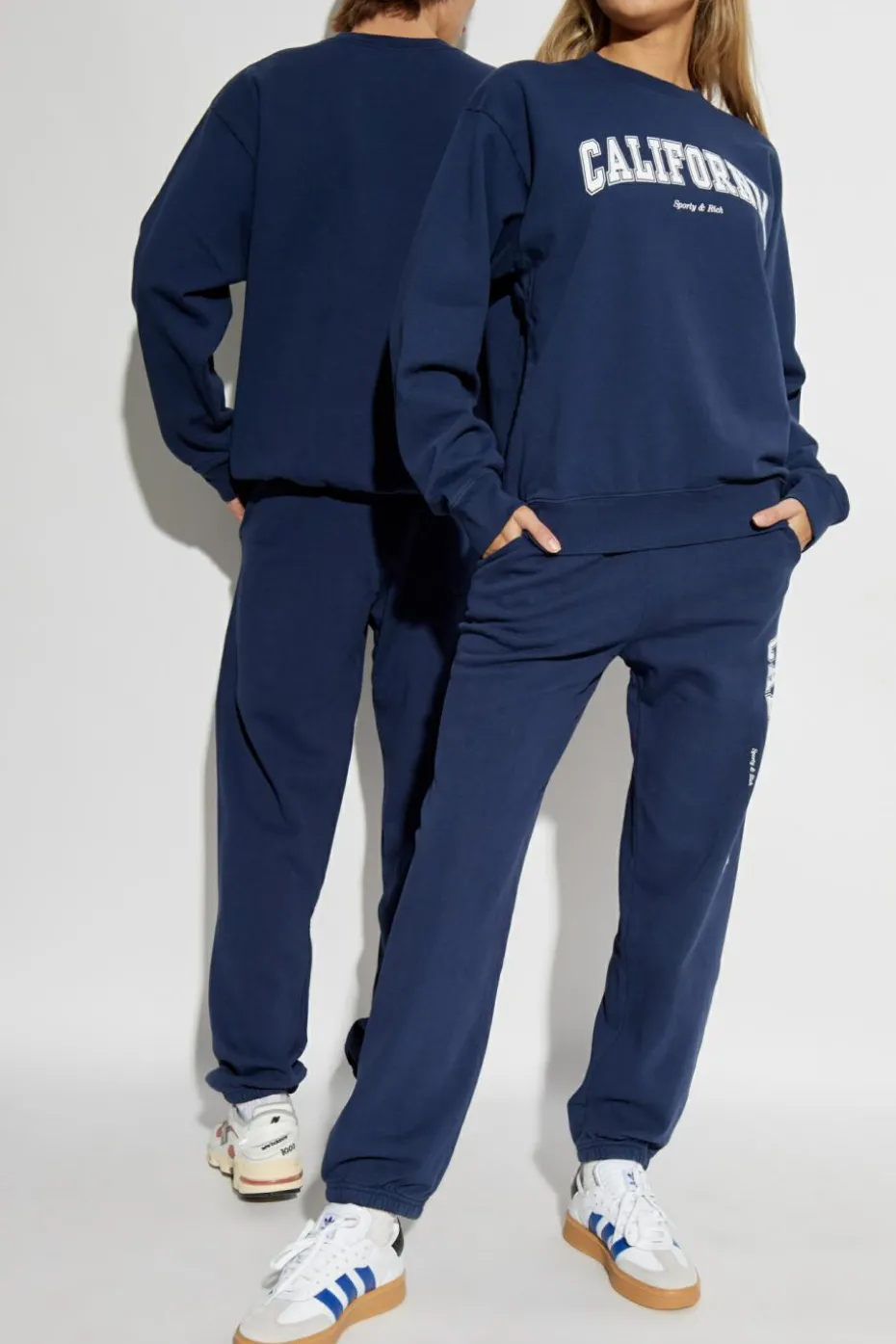 Sporty & Rich NAVY BLUE Sweatshirt from the Wall Street collection