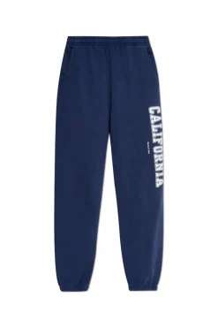 Sporty & Rich NAVY BLUE Sweatpants from the Wall Street collection