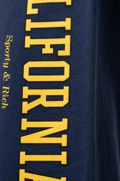 Sporty & Rich NAVY BLUE Sweatpants with logo