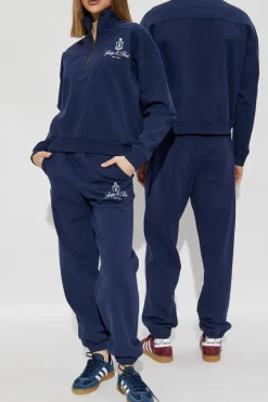 Sporty & Rich NAVY BLUE Sweatshirt from the Preppy collection