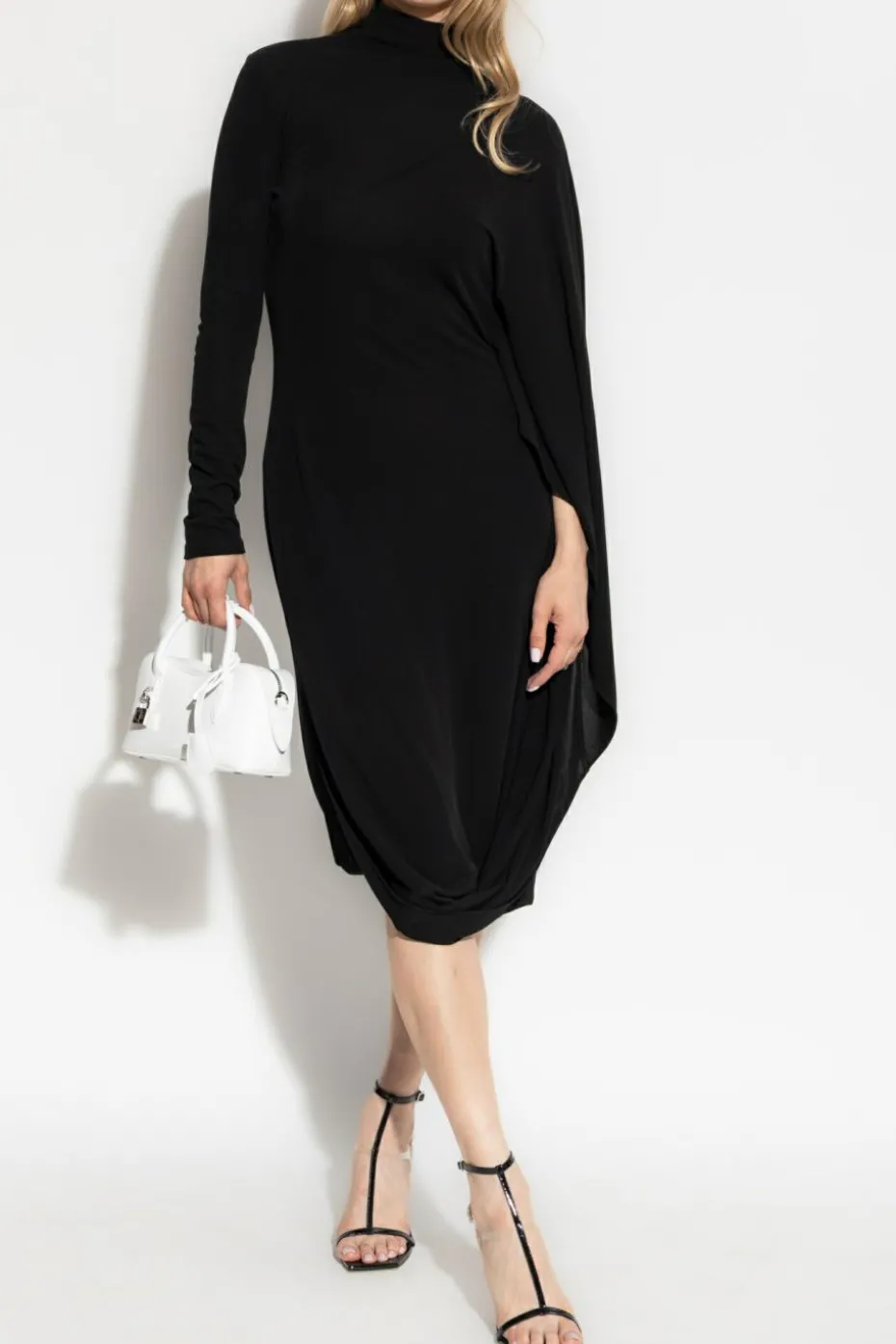 Stella McCartney BLACK Dress with a stand-up collar