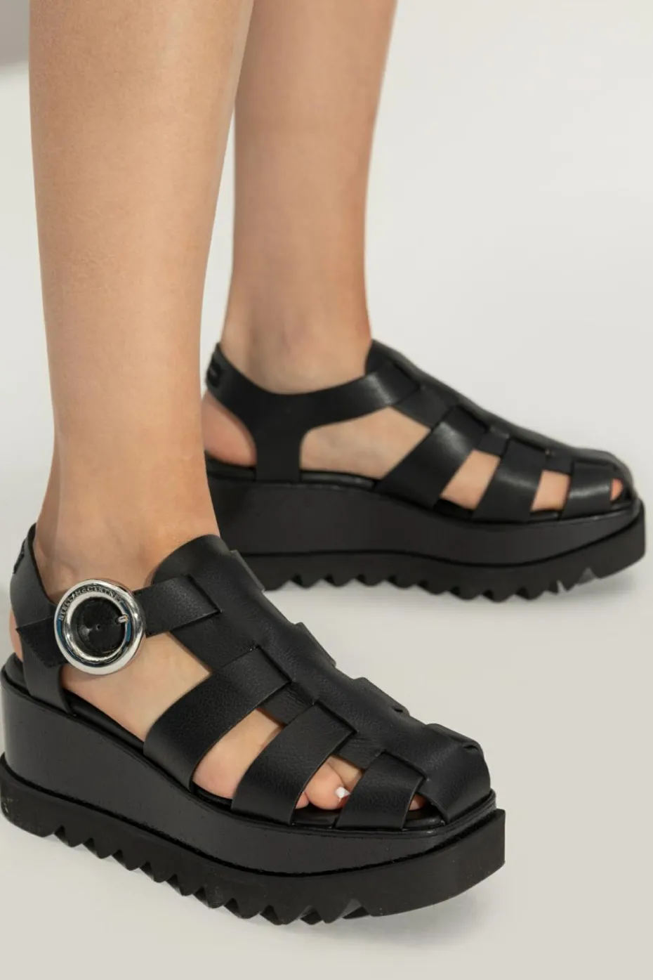 Stella McCartney BLACK Elyse Wedge Sandals