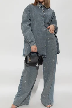 Stella McCartney BLUE Denim shirt with shimmering appliqués