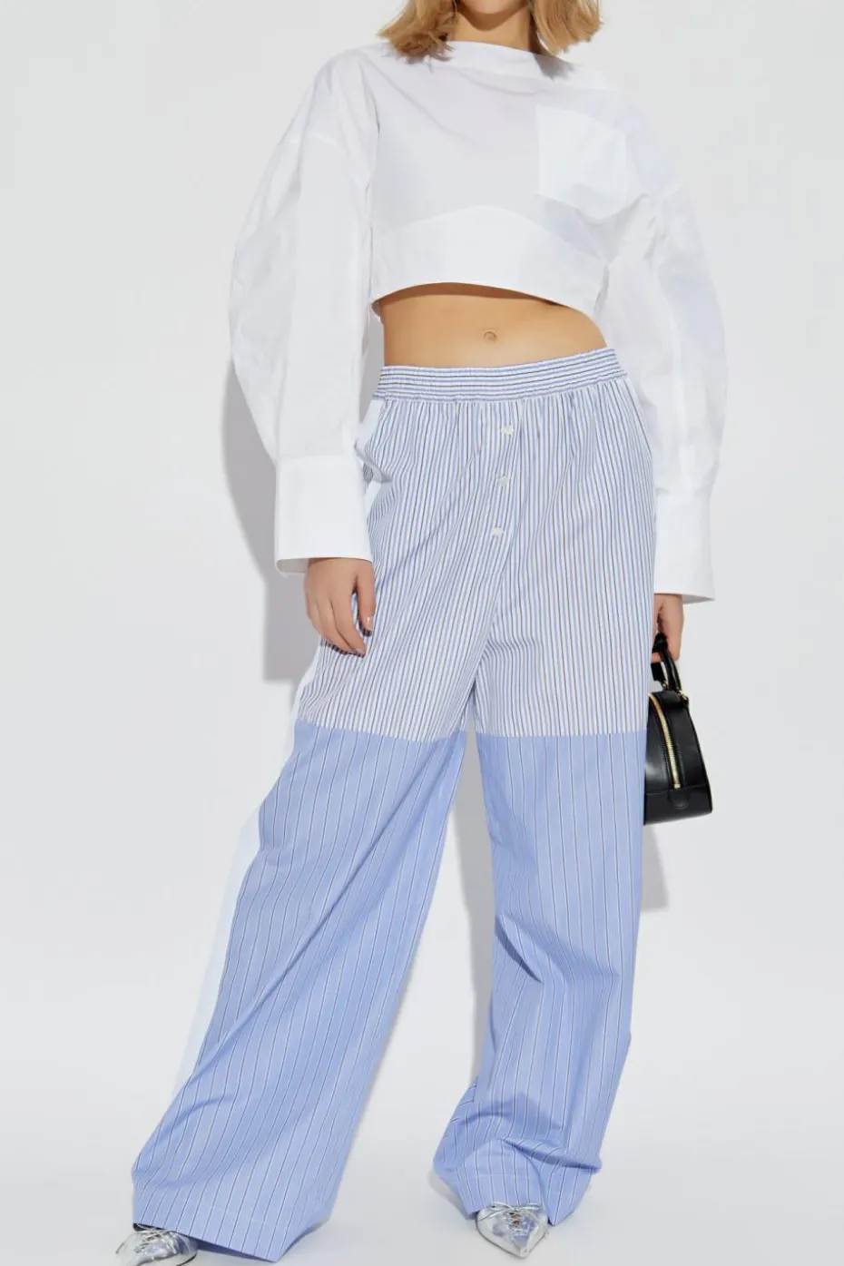 Stella McCartney BLUE Pants with striped pattern