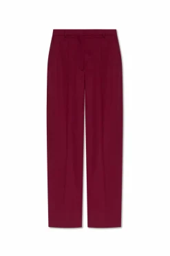 Stella McCartney BURGUNDY Wool trousers with crease