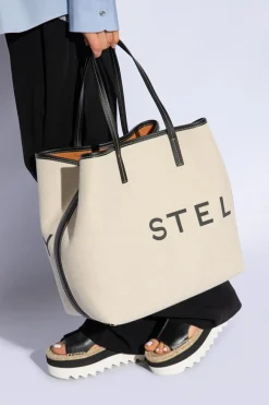 Stella McCartney cream Shopper bag with logo