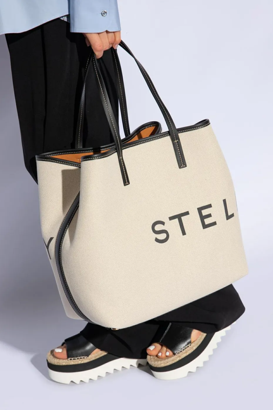 Stella McCartney cream Shopper bag with logo