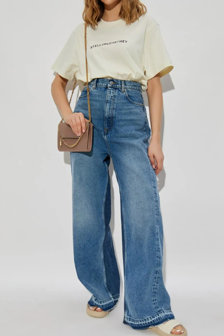 Stella McCartney cream T-shirt with logo