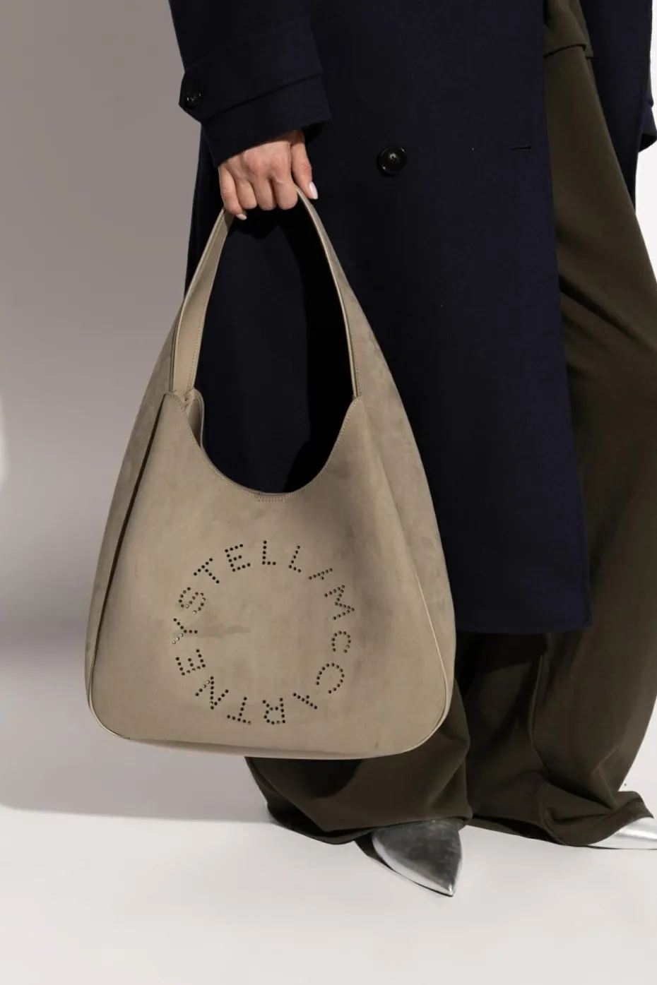 Stella McCartney GREY Shoulder bag `Logo Large`