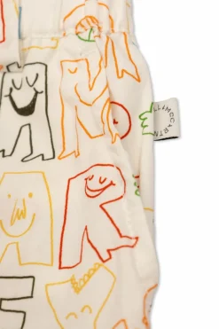 Stella McCartney Kids cream Cotton pants with print