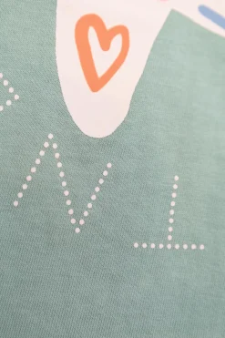 Stella McCartney Kids GREEN T-shirt with colorful print