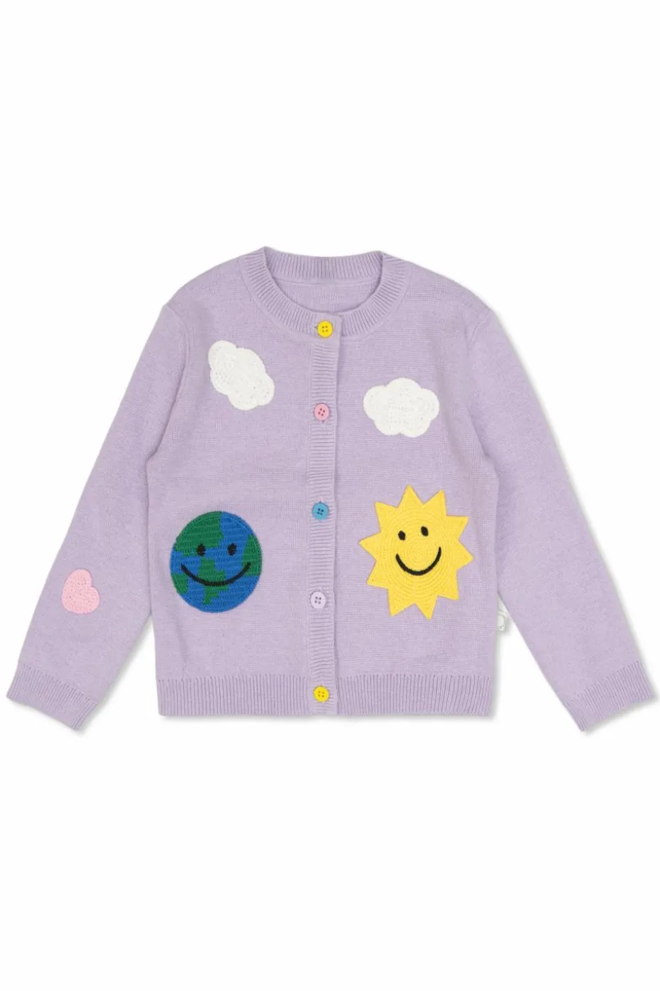 Stella McCartney Kids PURPLE Cardigan with patches