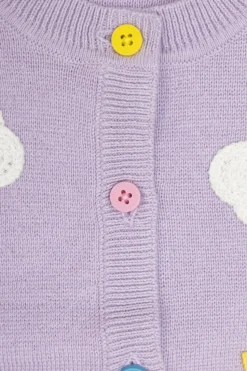 Stella McCartney Kids PURPLE Cardigan with patches