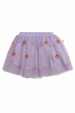 Stella McCartney Kids PURPLE Floral print skirt