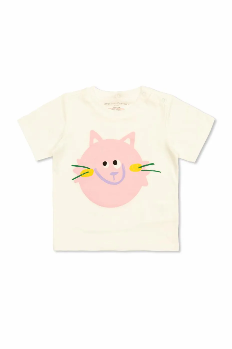 Stella McCartney Kids WHITE T-shirt with cat motif