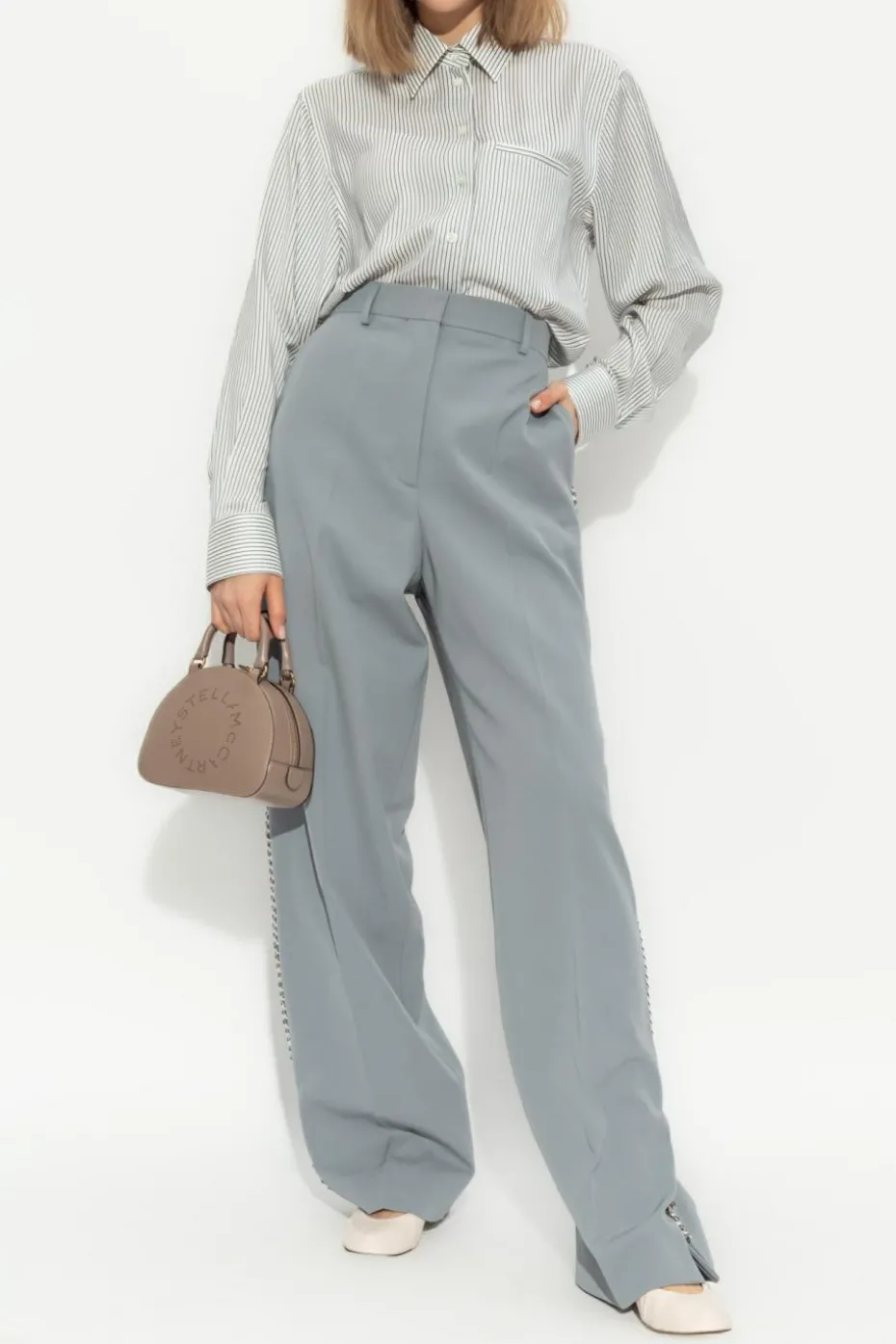Stella McCartney WHITE Silk shirt with pocket