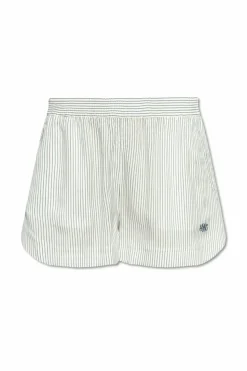 Stella McCartney WHITE Striped silk shorts