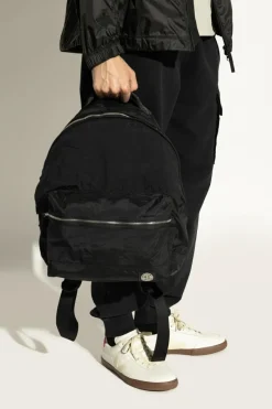 Stone Island BLACK Backpack with logo