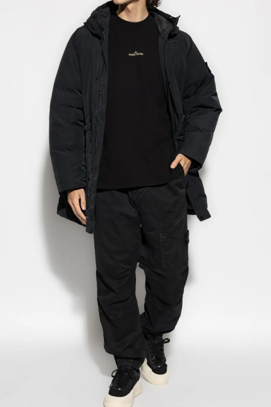 Stone Island BLACK Down jacket "Micro Twill"