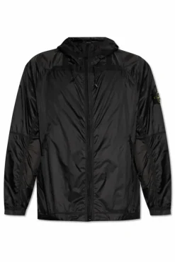 Stone Island BLACK Jacket `Ripstop Light Ht Nylon`