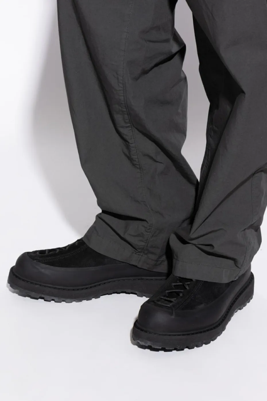 Stone Island BLACK Leather ankle boots