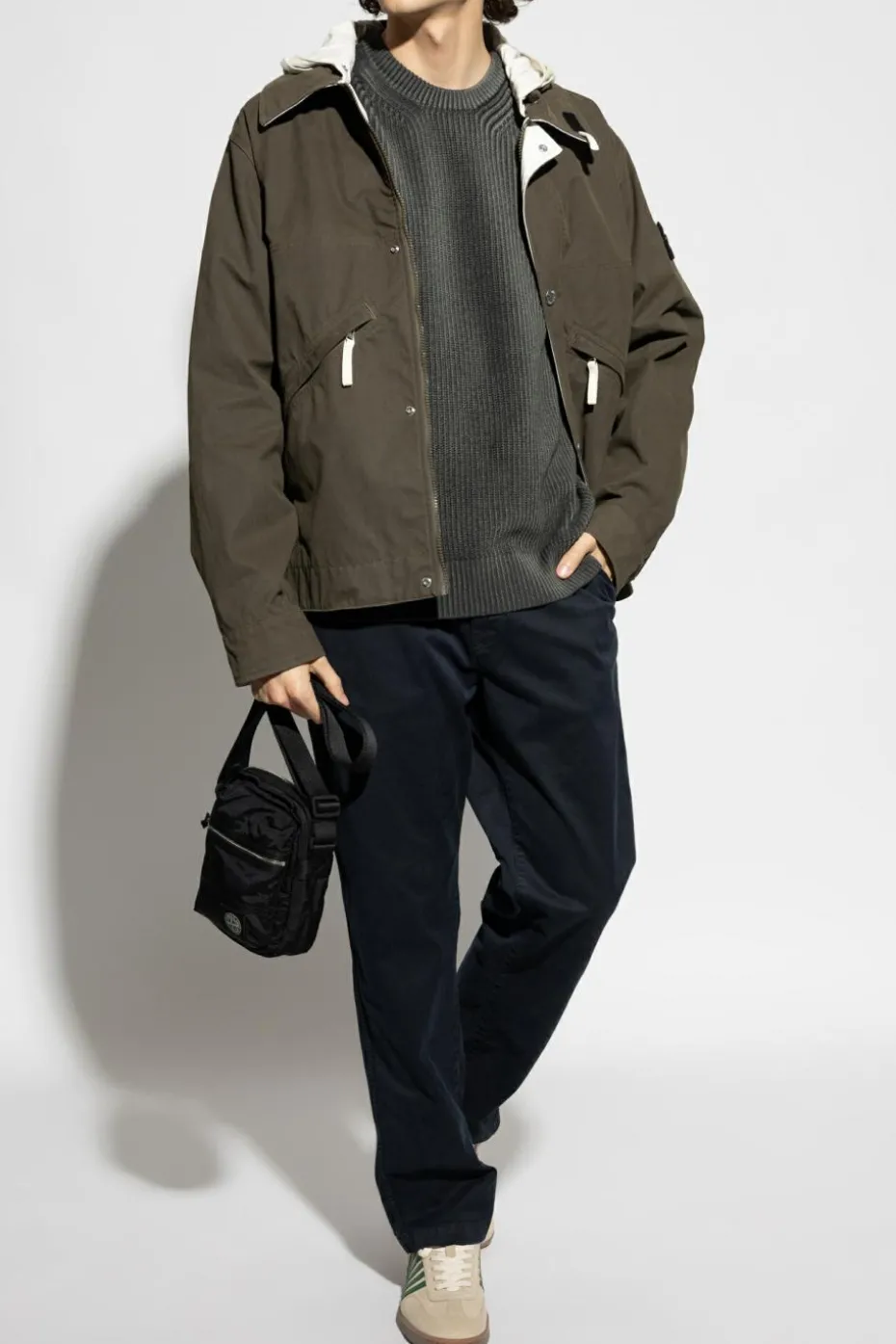 Stone Island BLACK Pants with logo
