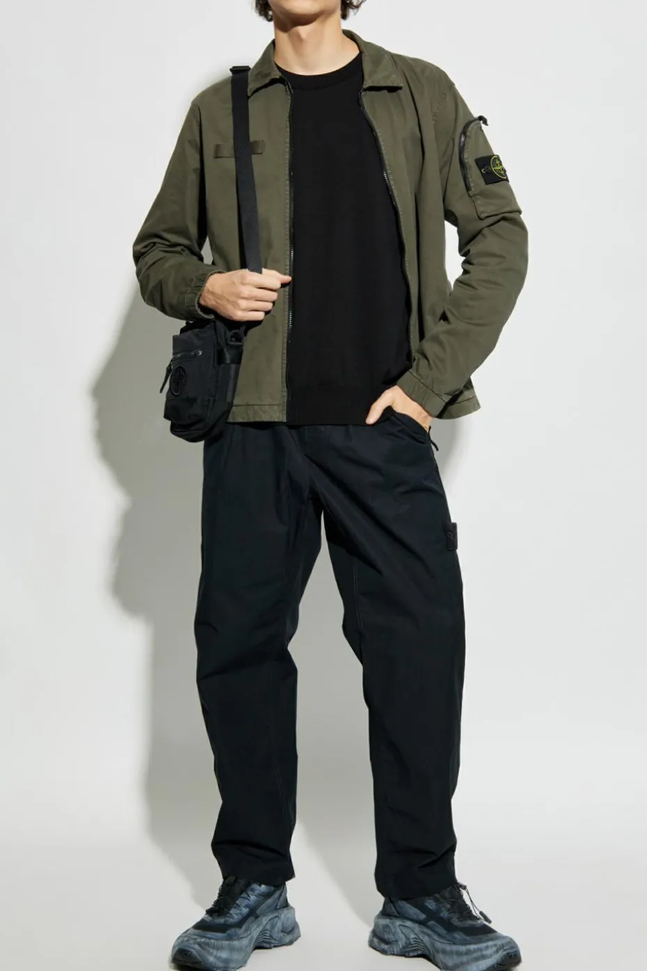 Stone Island BLACK Sweater with logo